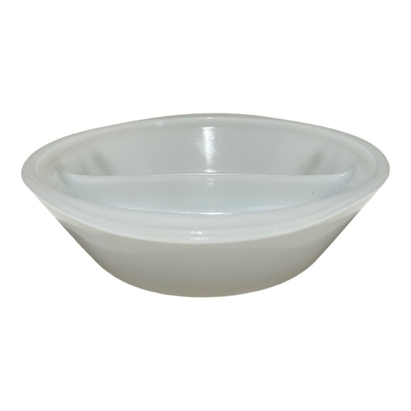 Vintage Glasbake Segmented Milk Glass Vegetable Service - Picture 5 of 7